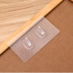 Clear Adhesive Double Hook Wall Strips