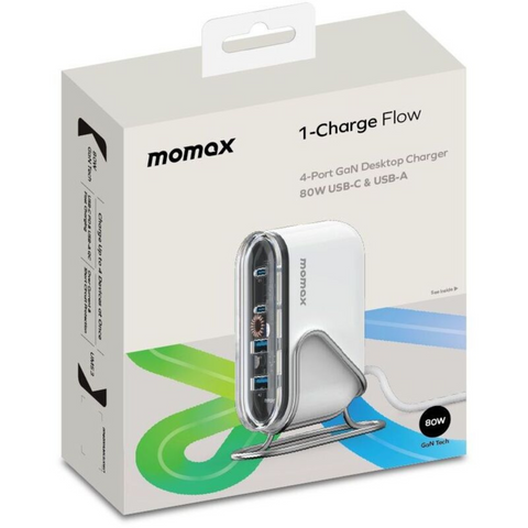 Momax 1-Charger Flow PD 80W 4 Ports GaN Desktop Charger