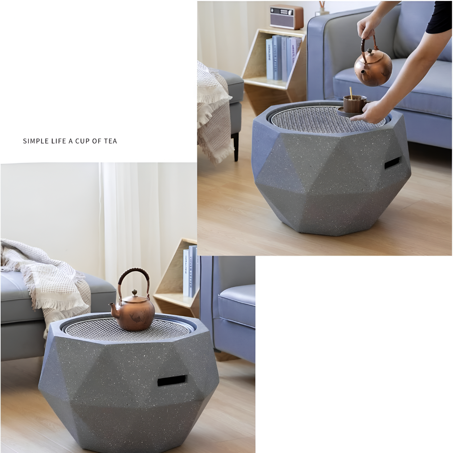 Multifunctional Outdoor Charcoal Grill Fire Pit 61 x 61 x 42 cm