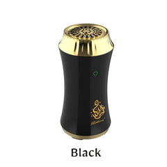 Portable Electric Bakhoor Burner 37006, USB Rechargeable Incense Burner Black + Gold