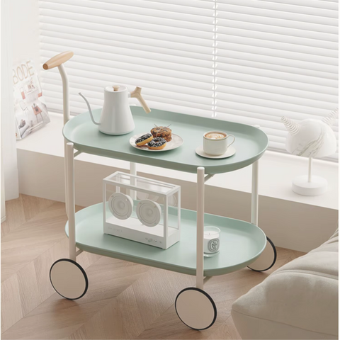 2 Tier Tea & Coffee Serving Utility Storage Cart Table for Home