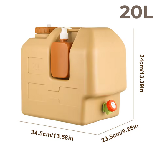 Outdoor Camping Water Carrier Storage Dispenser Jug with Spigot and Soap Dispenser