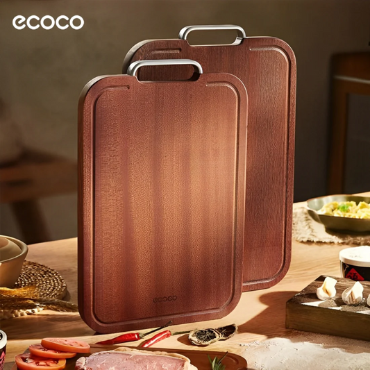 Ecoco Double Sided Strong Ebony Wooden Cutting and Chopping Board