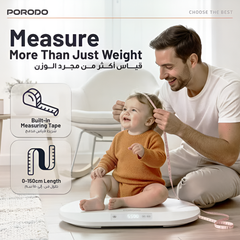 Porodo Minimeasure Electric Digital Baby Scale with Measuring Tape