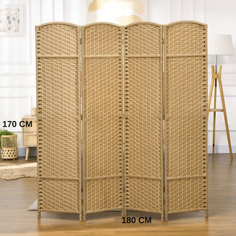 4 Panel Room Divider, Folding Privacy Screen, Freestanding Partition