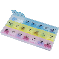 7 Day Weekly Pill Organizer Box, Three-Times-a-Day Tablet Medicine Storage