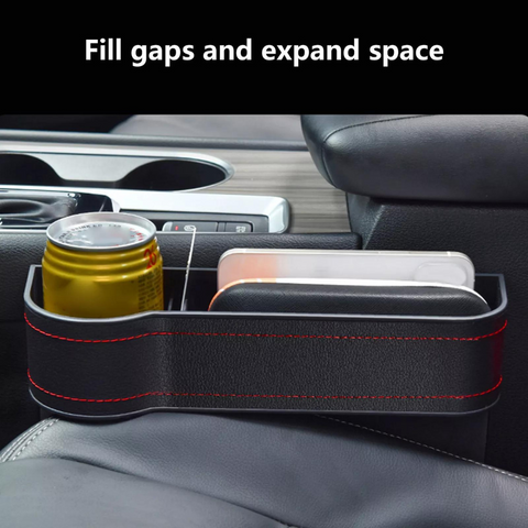 Car Driver Seat Side Gap Storage Organizer Box with Cup Holder