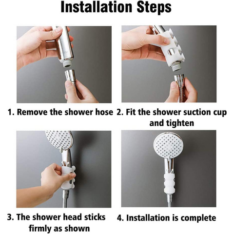 Wall Mount Silicone Suction Cup Shower Arm Holder