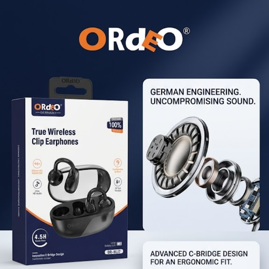 ORDEO Germany OR-BL17 Premium Clip Earbuds, True Wireless Noise Cancelling Earphones - Huawei FreeClip 2 Alternative