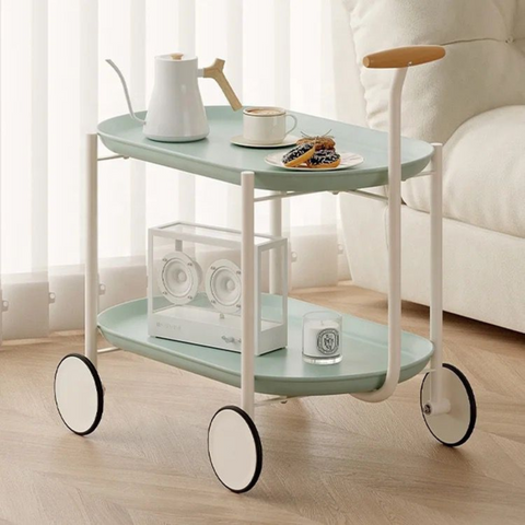 2 Tier Tea & Coffee Serving Utility Storage Cart Table for Home