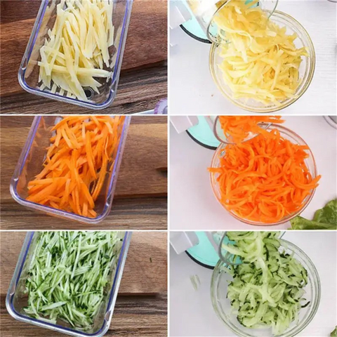 Manual Vegetable Cutter - Rotary Vegetable Slicer Shredder Chopper Machine