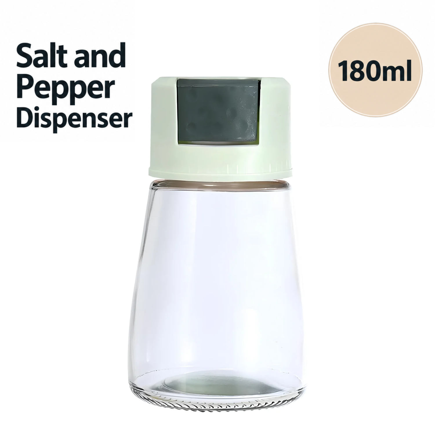 Salt and Pepper Dispenser for Kitchen, with Precise 0.5g Push Dispenser Green