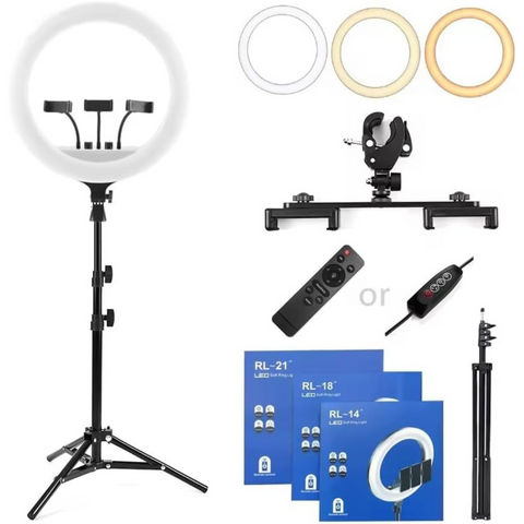 Selfie Ring Light with Light Stand, Color Filter, Phone Holder for Int ...