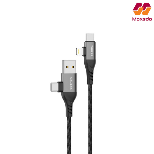 Moxedo 60W 4 IN 1 Multi Charing Cable with USB Type A, Type C & Lightning Connectors