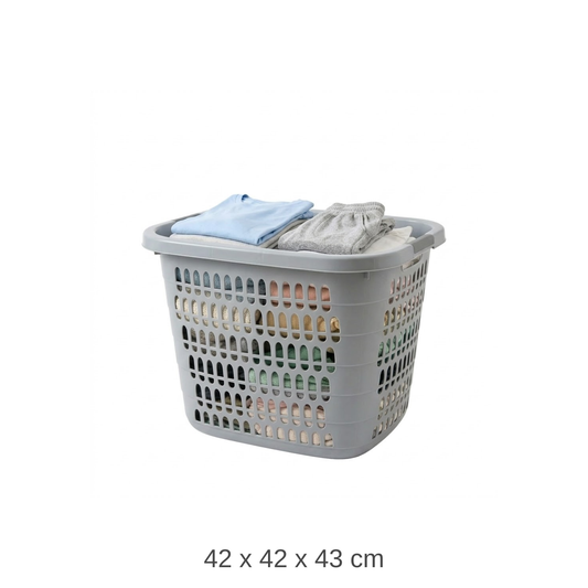 Multipurpose Household Breathable Laundry and Clothes Storage Basket with Handle Small - 42 x 42 x 43 cm