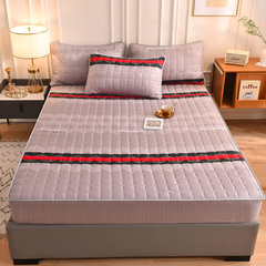 Quilted Waterproof Fitted Size Mattress Protector Bed Sheet with 2 Pillow Cases