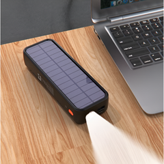 Porodo Solar Powered 20000mAh Power Bank with Multi Mode Flashlight