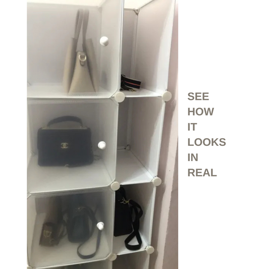 DIY Handbag Storage Cabinet, Multi-purpose Wardrobe Organizer Shelf