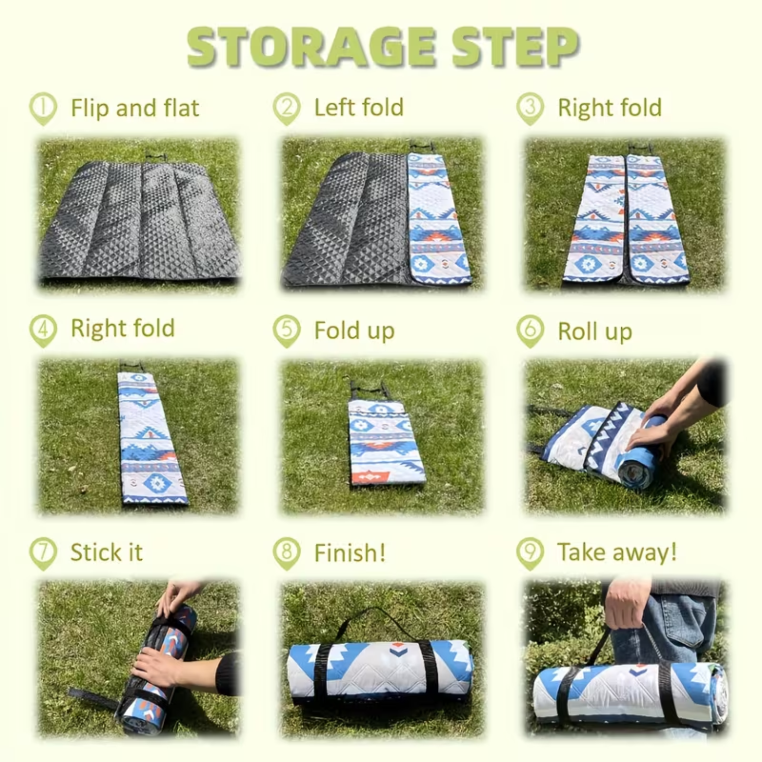 Large Folding Picnic Mat, Outdoor Camping & Beach Mat