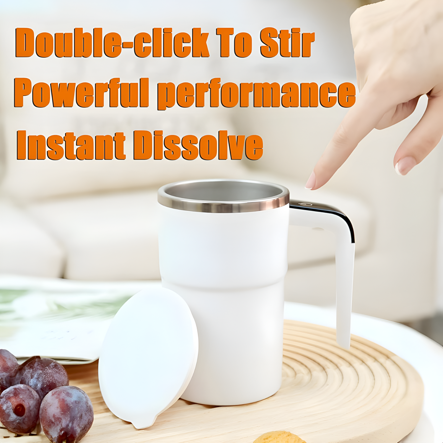Automatic Magnetic Self-Stirring Mug With Lid Digital Display Rechargeable Mixing Cup