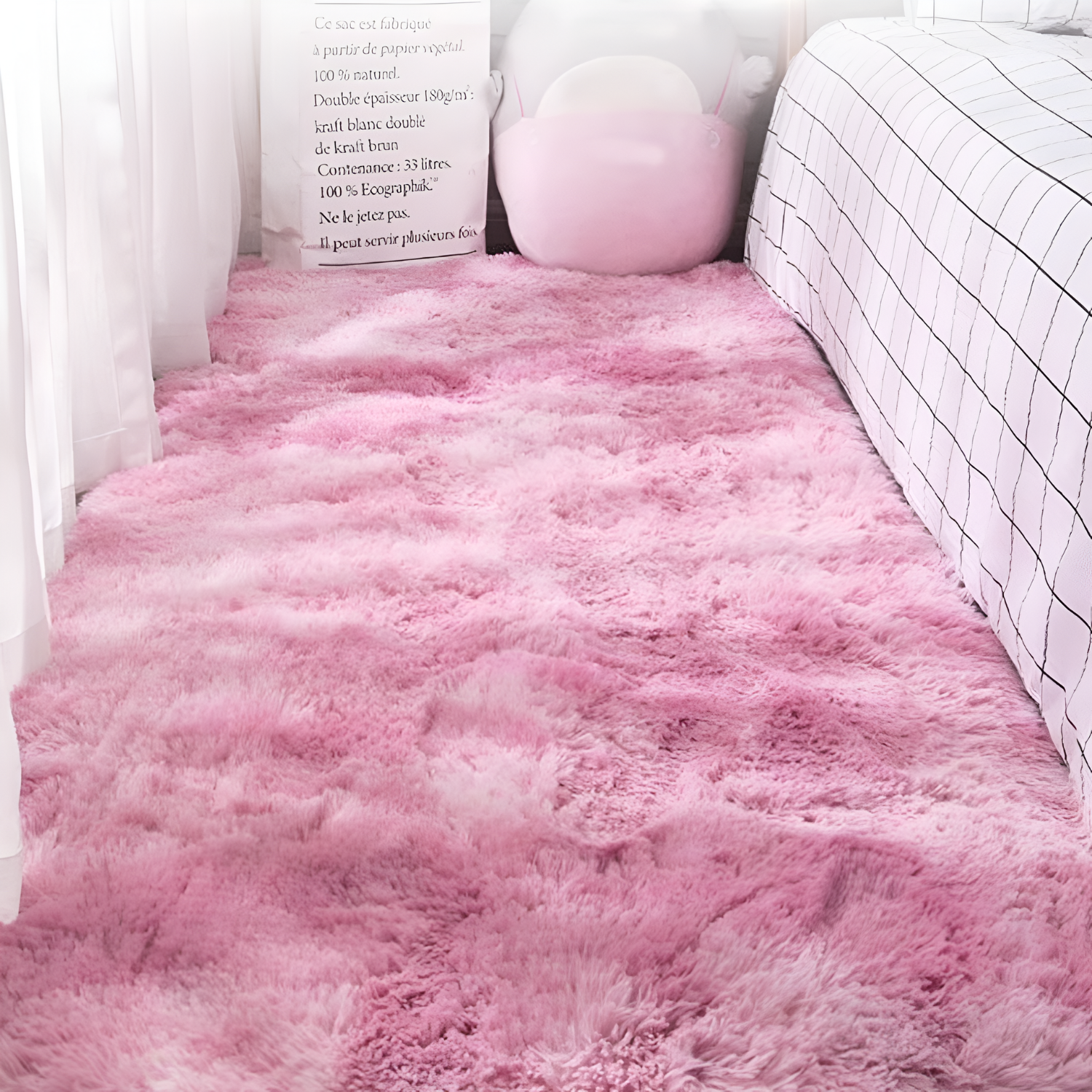 Ultra Soft Fluffy Indoor Rug Plush Carpet for Bedroom and Living Room 160 × 230 cm
