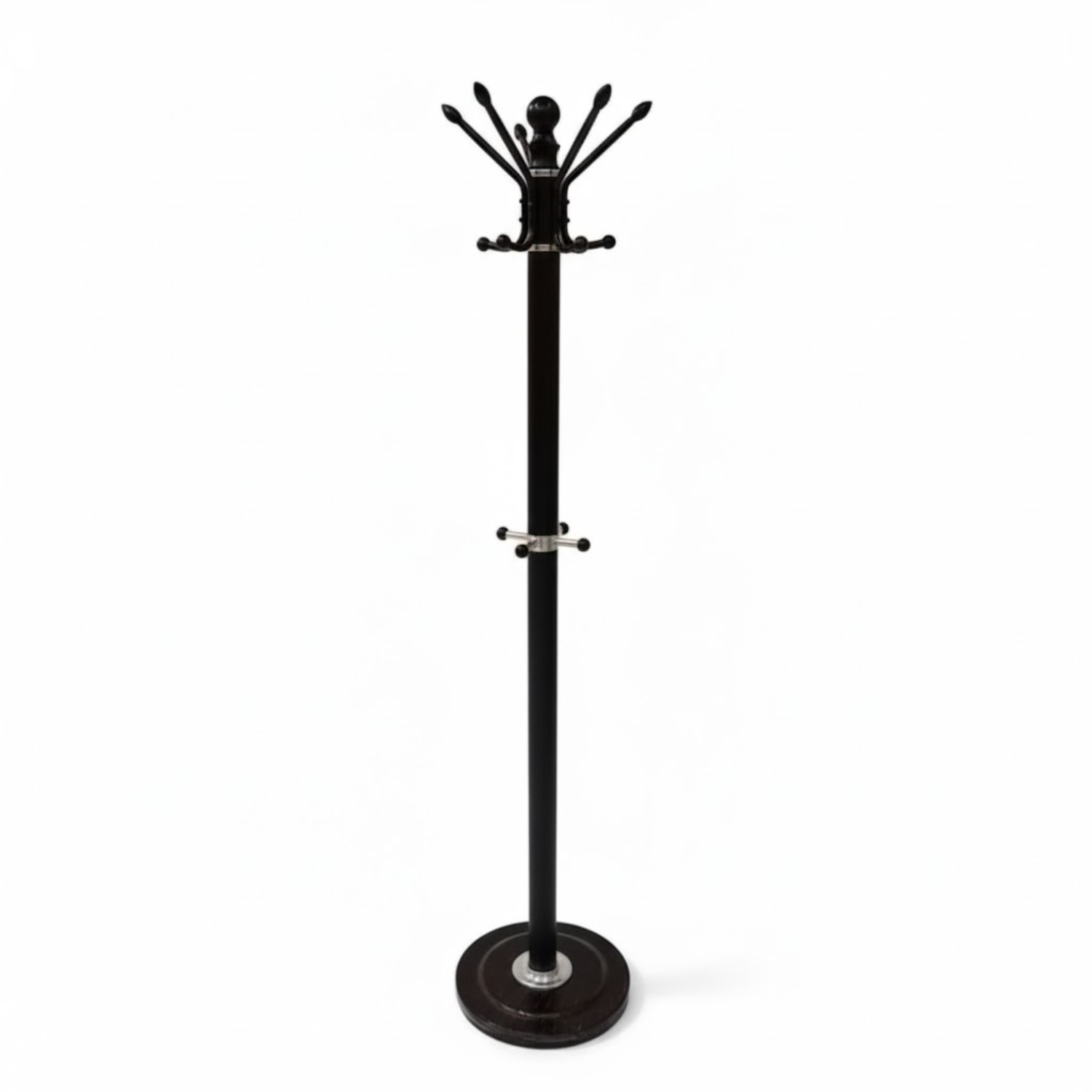Standing Coat Hanger with Hanging Hooks Black
