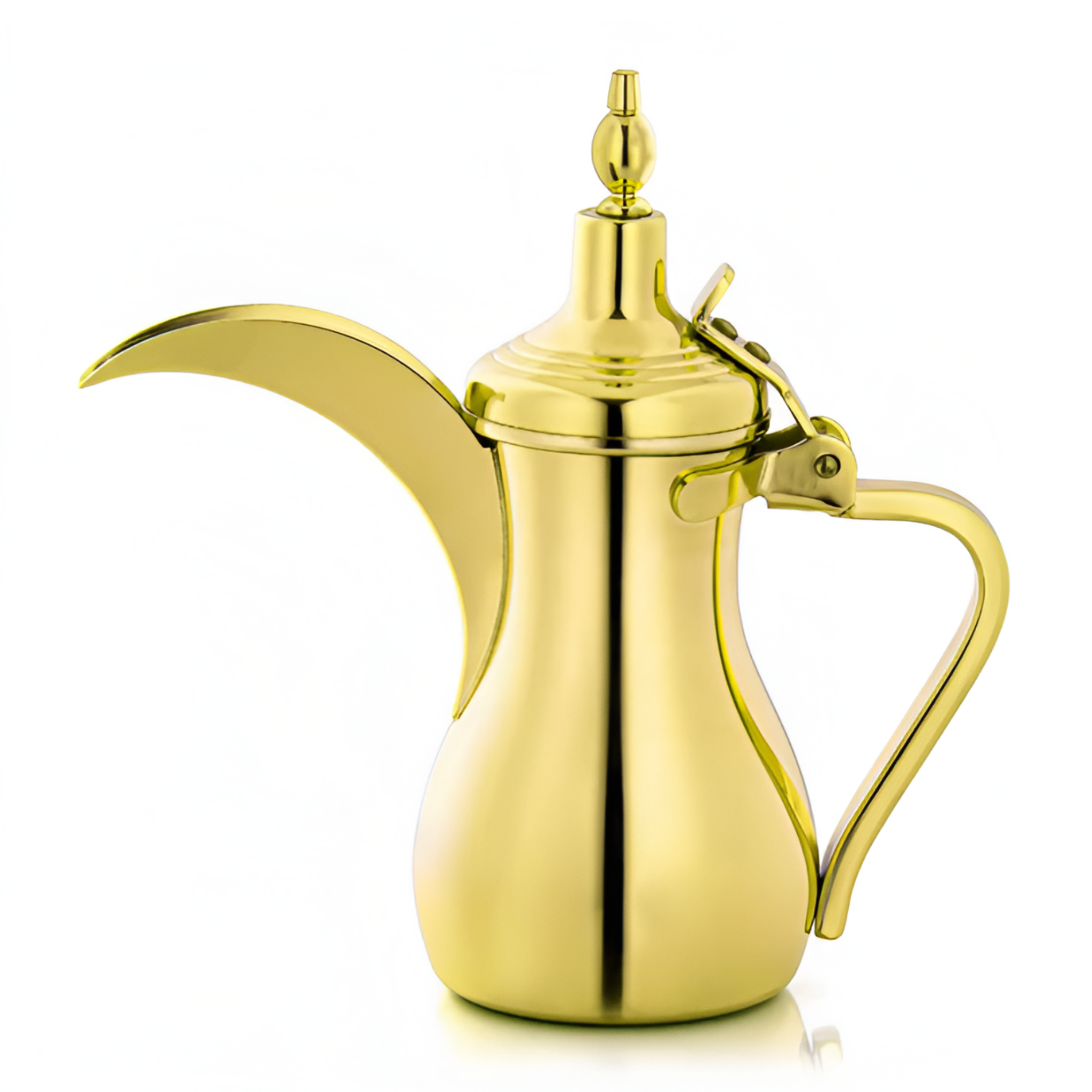 Stainless Steel Dallah Golden Arabic Coffee Pot 32oz
