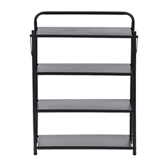 4 Tier Folding Space Saving Metal Shoe Rack Organizer
