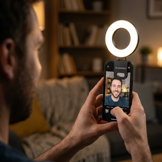 Plokama U20 Pro Phone Clip Fill Light Selfie Ring Light Attachment with Mirror