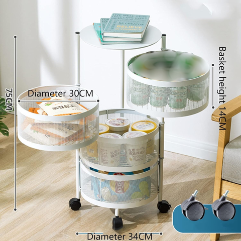 Multi Layer Rotating Round Shaped Kitchen Storage Organizer Rack in ...