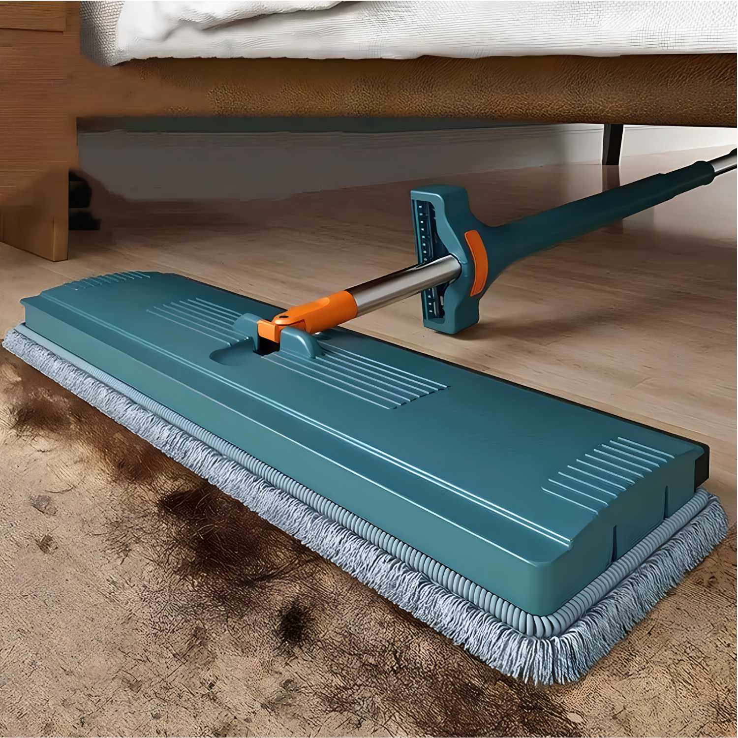 Flat Microfiber Floor Mop with 45 cm Cleaning Head and 2 Extra Pads