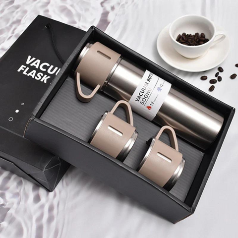 500ml 3in1 Stainless Steel Vacuum Flask Bottle Cup Set [BEST FOR GIFT]