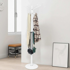 Clothes Hanger with Marble Base Single Marble Base White