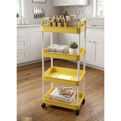 4 Tier Multipurpose Kitchen Trolley Rack with Wheels