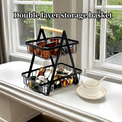 Double Layer Vegetable and Fruits Storage Basket