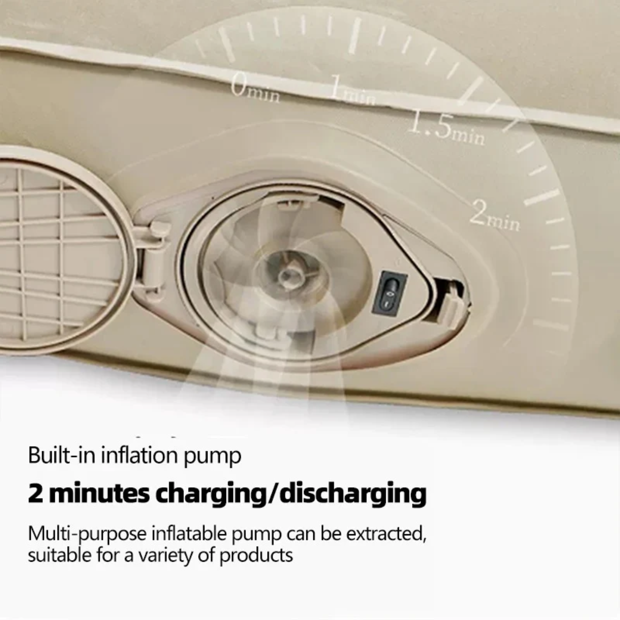 Portable Inflatable Blow Up Air Mattress Bed with Built-in Automatic Pump for Outdoor Camping