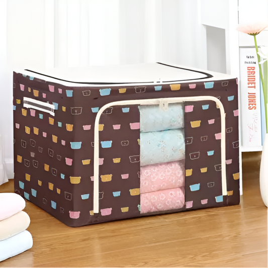 66L Wardrobe Clothes Storage Organizer Box with Steel Frame