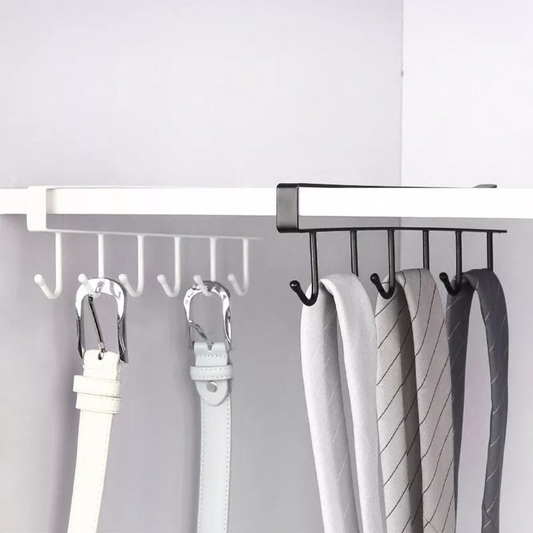 6 Hooks Under Cabinet Hanger Organizer