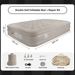 Portable Inflatable Blow Up Air Mattress Bed with Built-in Automatic Pump for Outdoor Camping 150 x 200 x 40 cm