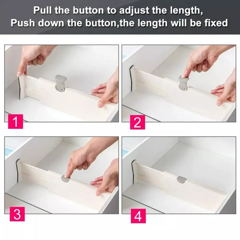 Adjustable Expandable Drawer Divider, Shelf Partition Separator Organizer