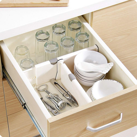 Adjustable Expandable Drawer Divider, Shelf Partition Separator Organizer