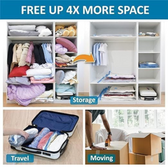 [Value Pack] Large Vacuum Storage Bags for Clothes | Space Saver Reusable Vacuum Bags | 2pcs 50x70cm, 2pcs 60x80cm, 1pcs 80x100cm, Hand Pump