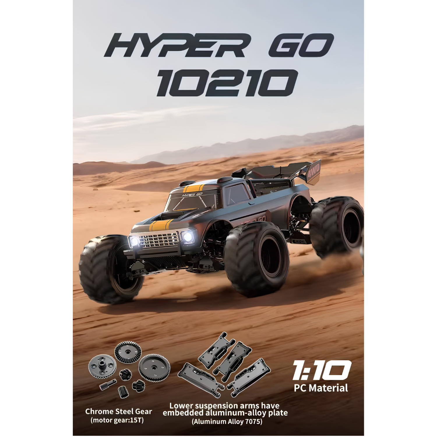 MJX Hyper Go 10210 1:10 2.4GHz 4WD Brushless High Speed Off Road RC Monster Truck