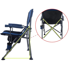 Explorer Outdoor Folding Camping Chair with Side Pocket, Cushion Armrests and Cup Holder