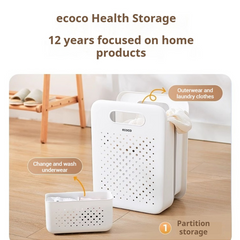 Ecoco Wall Mounted Laundry Basket with Undergarments Compartment