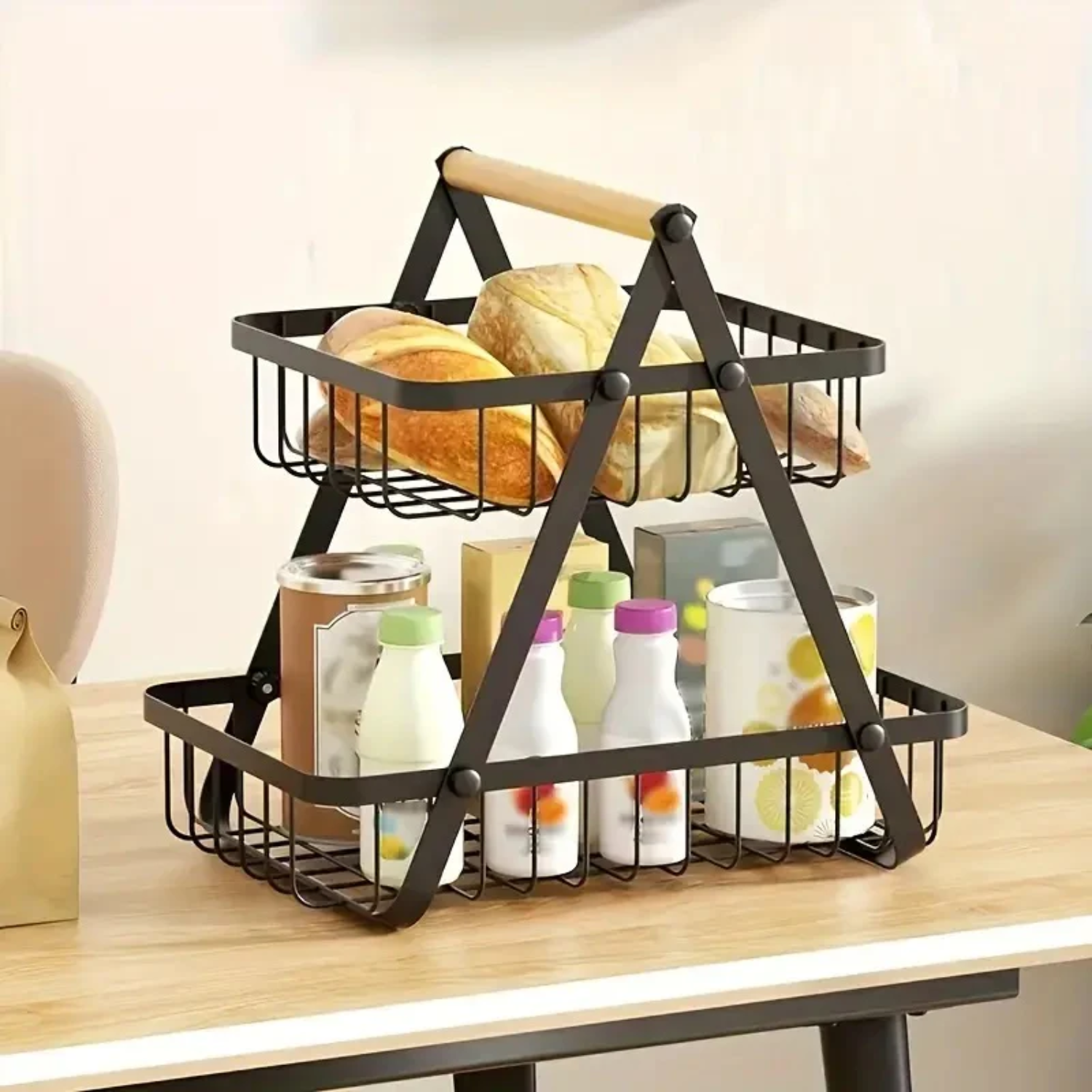 Double Layer Vegetable and Fruits Storage Basket