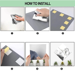 Acrylic Glass Wall Mirror, HD Self Adhesive DIY Mirror