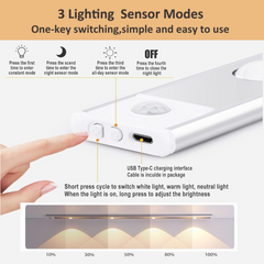 Ultra-slim 40cm USB COB LED Motion Sensor Wireless Light