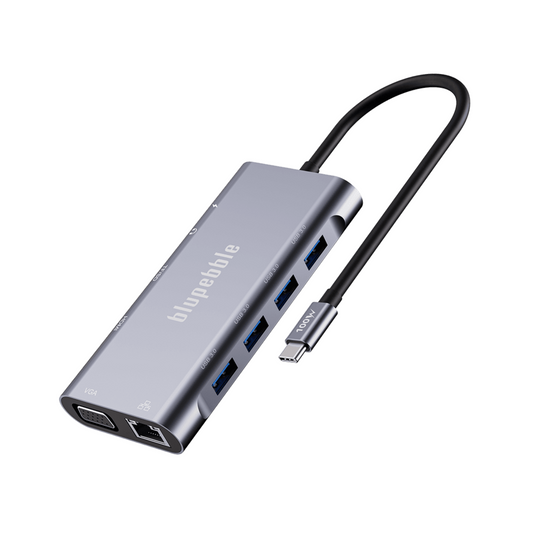 Blupebble C11 Multiport Aluminum 11 IN 1 Multimedia Hub