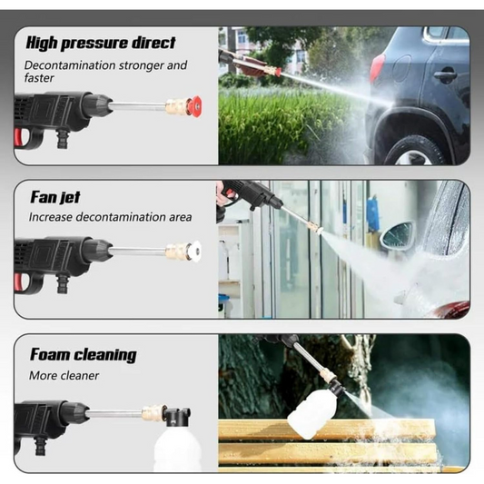68Vf High Pressure Cordless Car Washer Gun with Dual Battery, Rechargeable with Detergent Tank